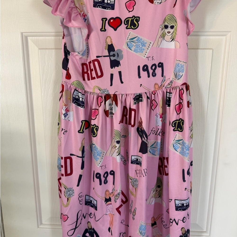 Pink Graphic Taylor-Inspired Dress - Picture 3 of 3